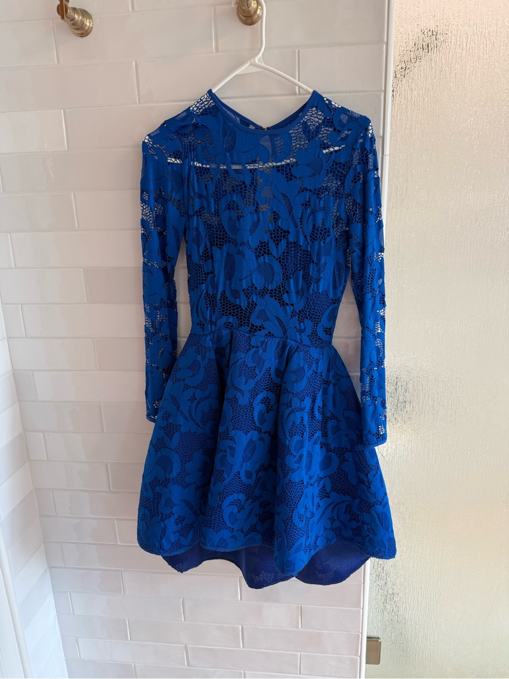 Issue New York Royal Blue Lace Long-Sleeve Mini Dress